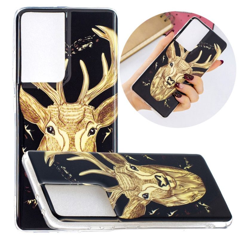 Case Kuoret Samsung Galaxy S21 Ultra 5G Puhelinkuoret Fluoresoiva Majesteettinen Peura