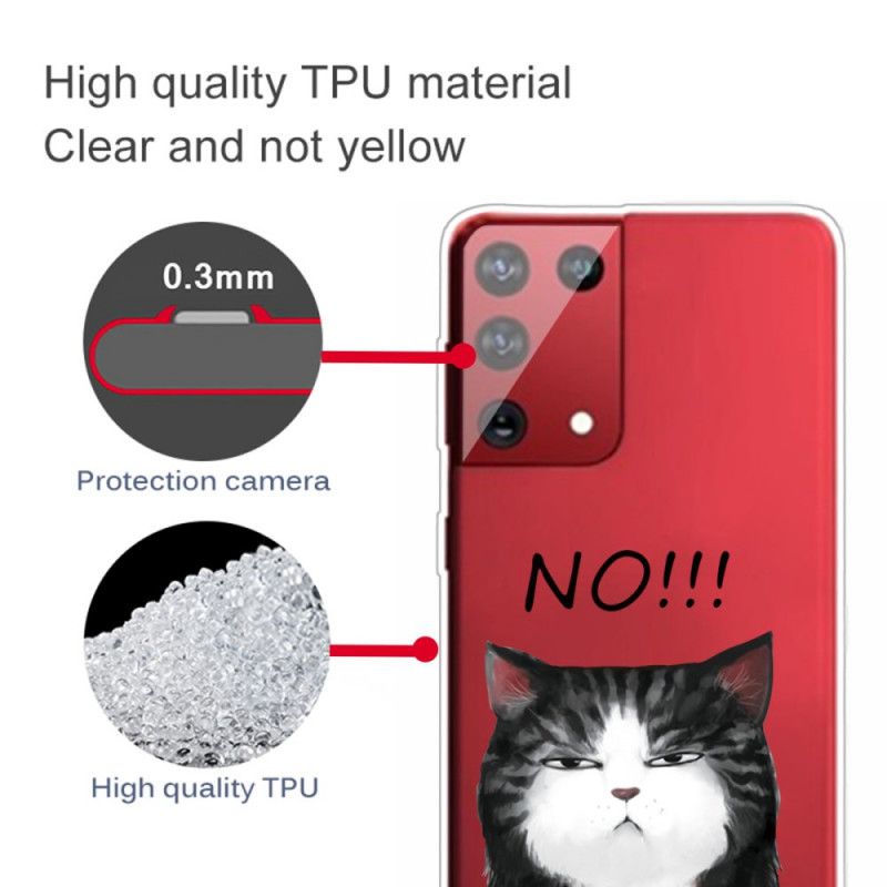 Kuori Samsung Galaxy S21 Ultra 5G Kissa. Joka Sanoo Ei