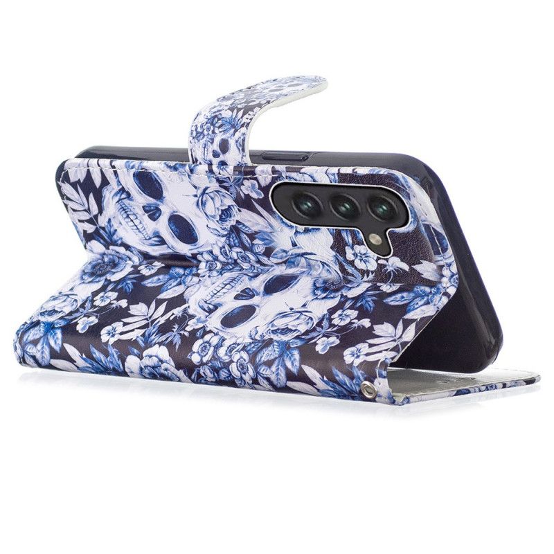 Flip Kotelot Samsung Galaxy A13 5g Retro Skulls