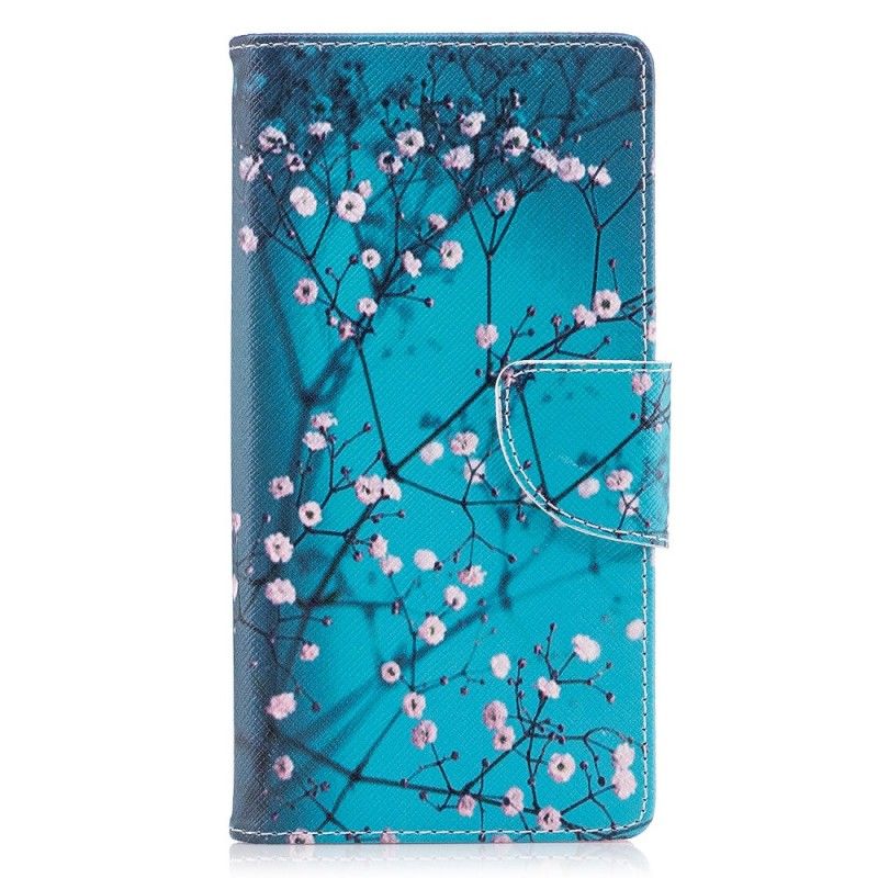 Nahkakotelo Sony Xperia XZ1 Puhelinkuoret Kukkiva Puu