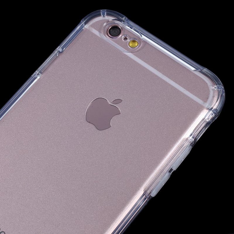Case Kuoret iPhone 6 / 6S Vaaleanpunainen Harmaa Puhelinkuoret Läpinäkyvä Taipuisa Silikoni