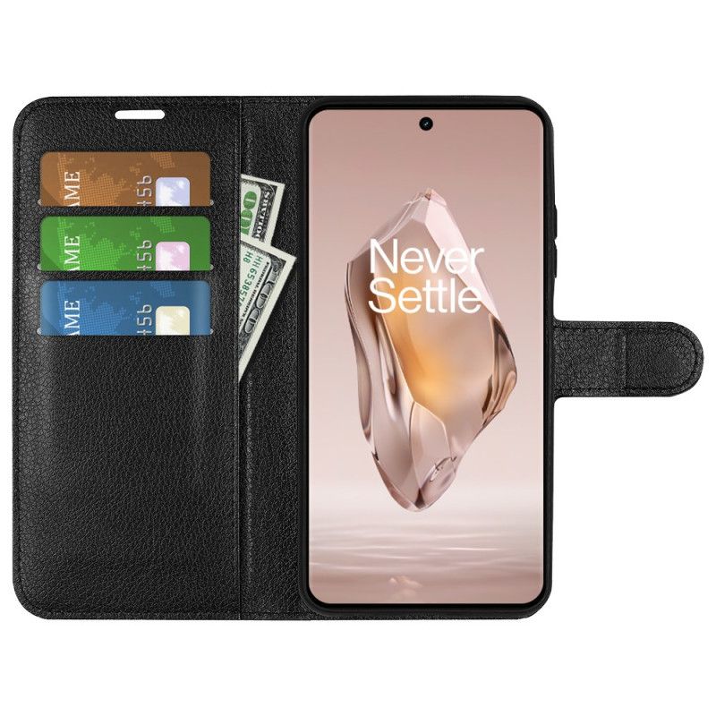 Kuoret Oneplus 12r Classic Litchi Faux Leather