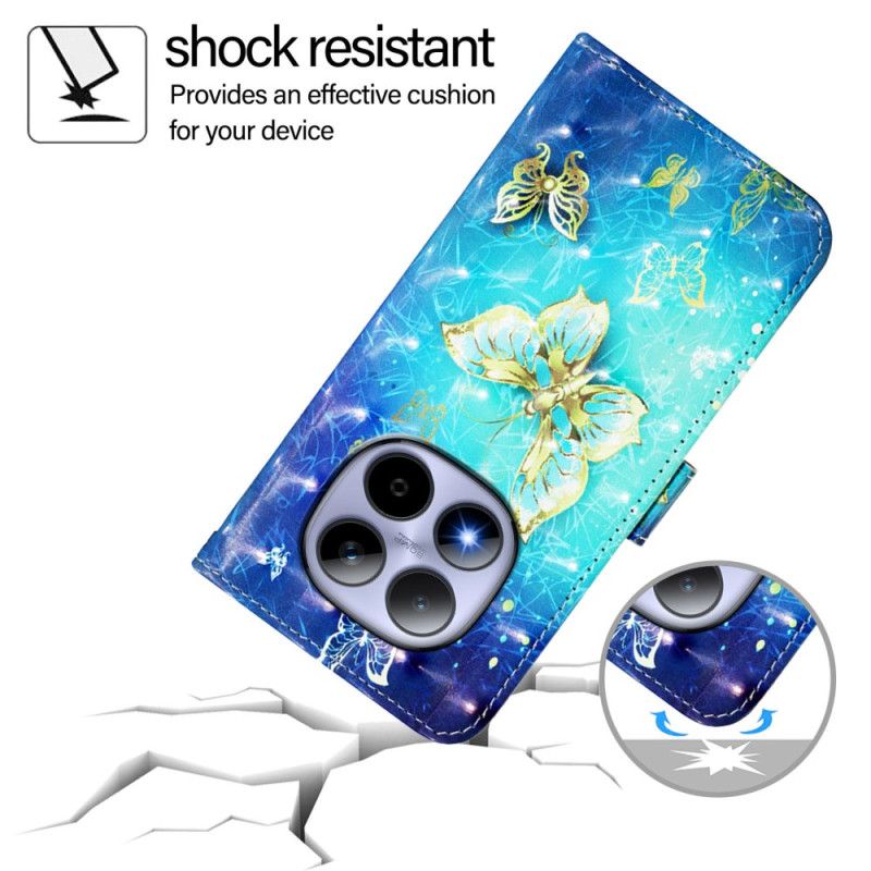 Kotelot Xiaomi Redmi Note 15 Pro 5g Kultaisia Perhosia