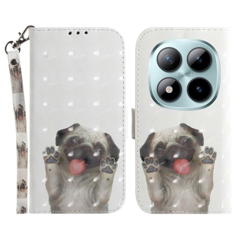 Nahkakotelo Xiaomi Redmi Note 15 Pro 5g Mopsi Hihnoilla