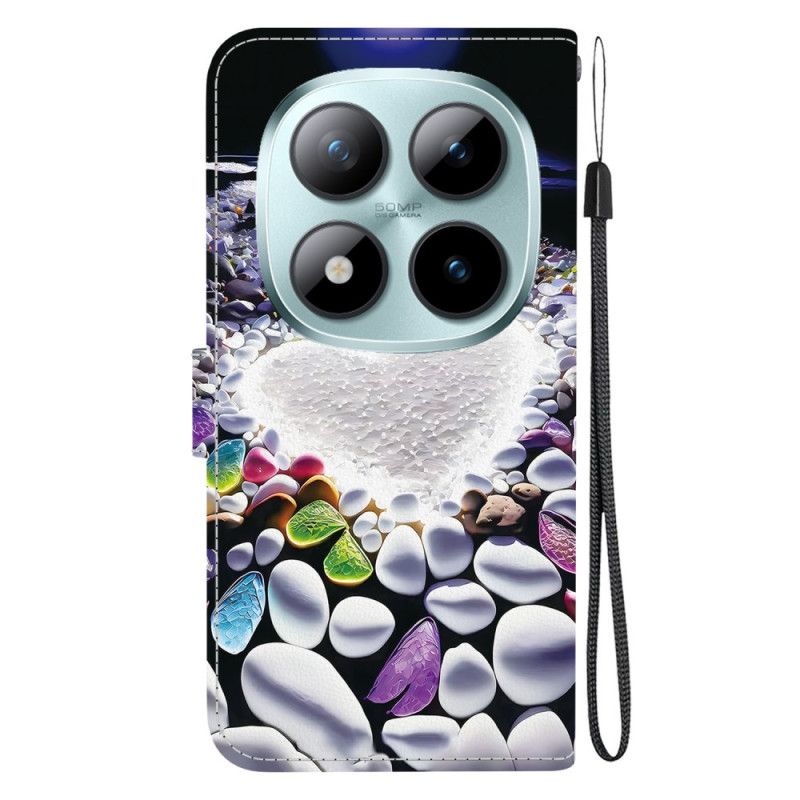 Nahkakotelo Xiaomi Redmi Note 15 Pro 5g Valkoinen Sydän