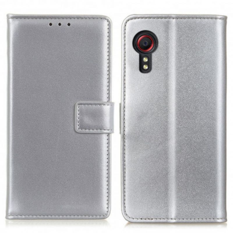 Flip Kotelot Samsung Galaxy Xcover 5 Yksinkertainen Litsi-keinonahka Suojakuori
