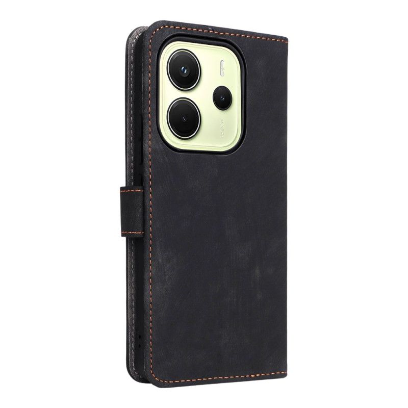 Kotelot Xiaomi Redmi Note 14 4g Puhelinkuoret Rfid-suojattu Mokkanahkakuvio Hihnalla