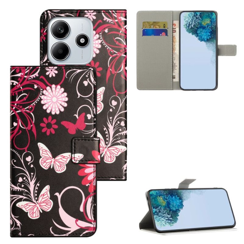 Kuoret Xiaomi Redmi Note 14 4g Perhosia Mustalla Taustalla