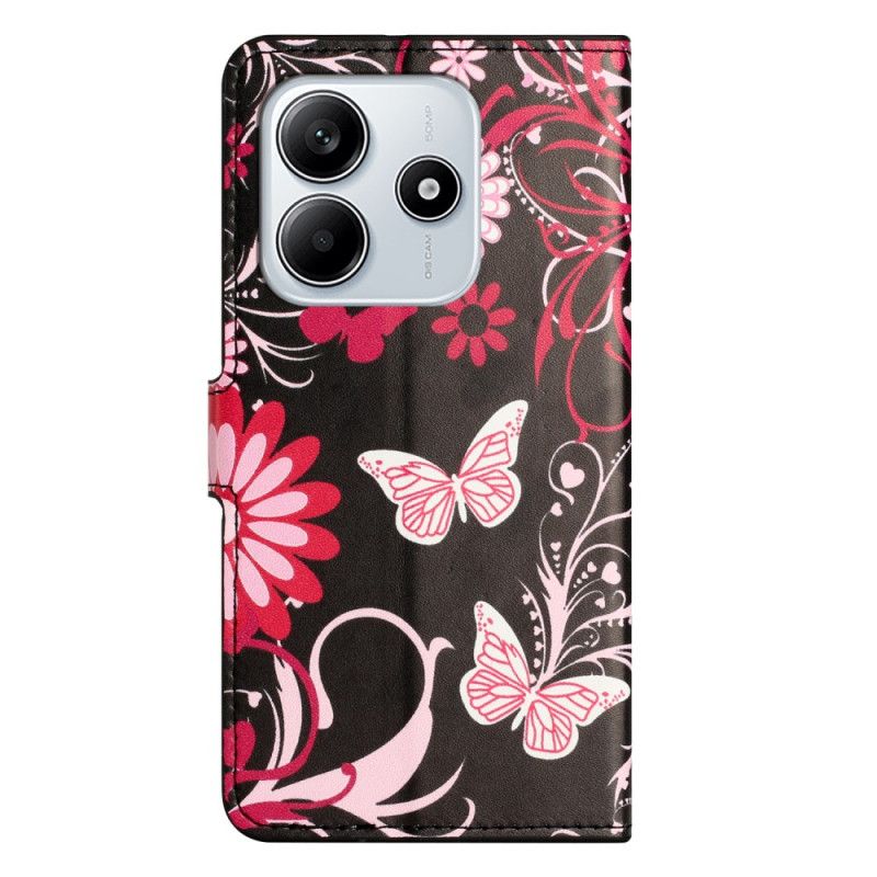 Kuoret Xiaomi Redmi Note 14 4g Perhosia Mustalla Taustalla