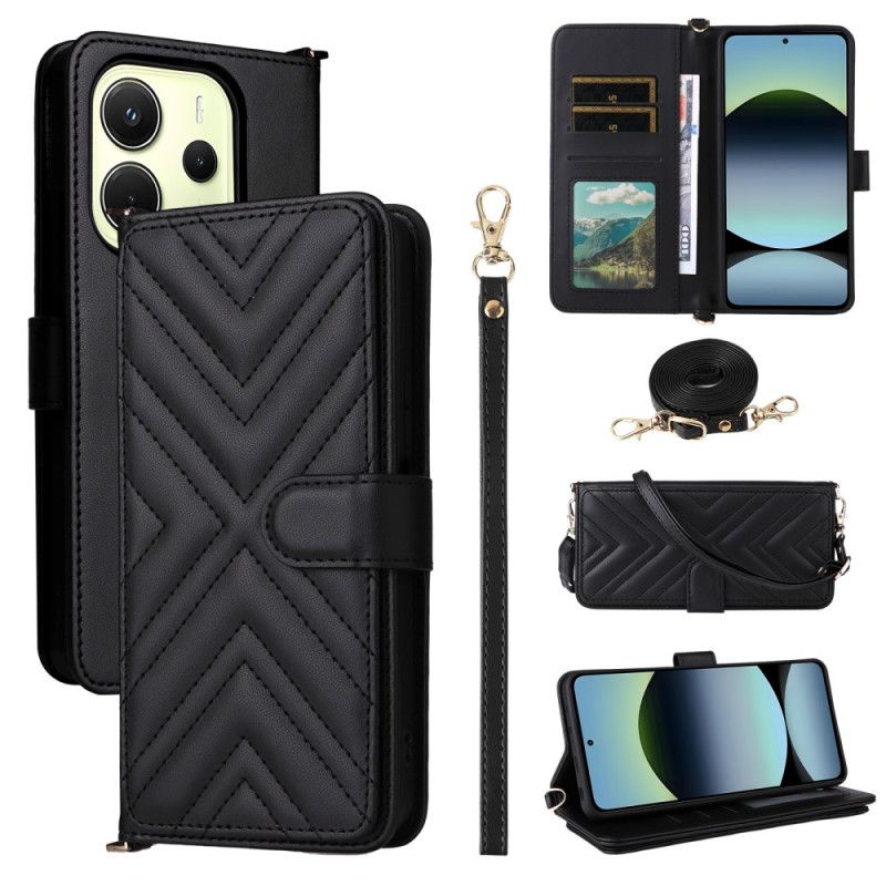 Kuoret Xiaomi Redmi Note 14 4g Premium-lompakko Hihnalla Ja Olkahihnalla