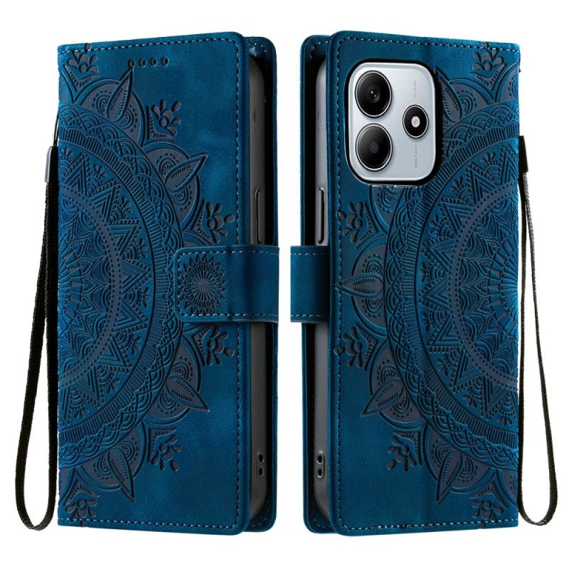 Nahkakotelo Xiaomi Redmi Note 14 4g Mokkanahkaefekti Hihnalla