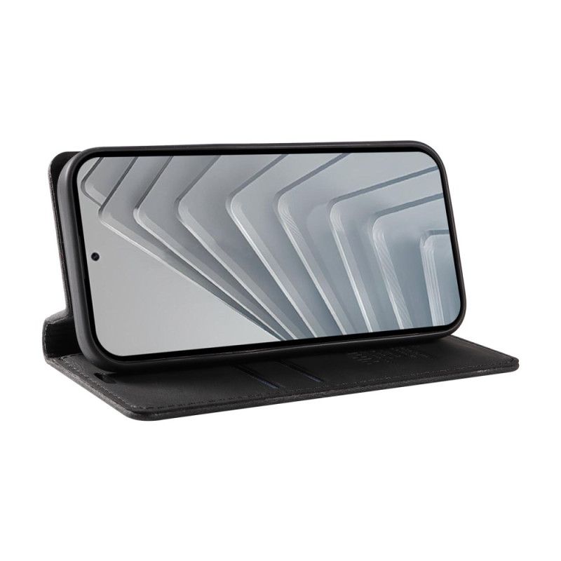 Nahkakotelo Xiaomi Redmi Note 14 4g Ykatu Ruskea Mokkanahkakuvio Suojakuori