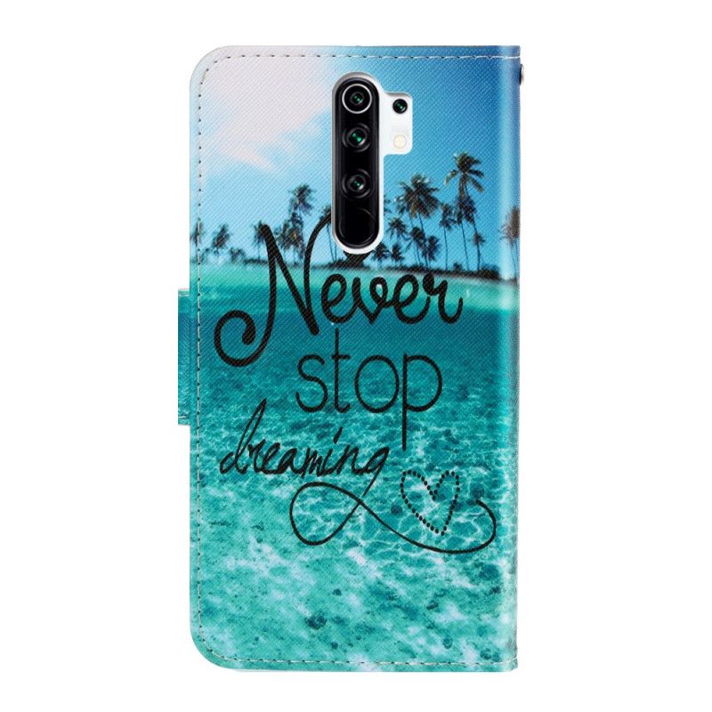 Flip Case Xiaomi Redmi 9 Älä Koskaan Lopeta Haaveilemasta Merihihnaa