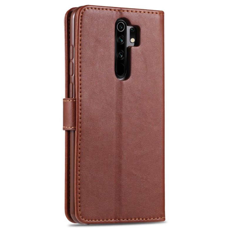 Nahkakotelo Xiaomi Redmi 9 Punainen Musta Puhelinkuoret Nahan Tekonahka