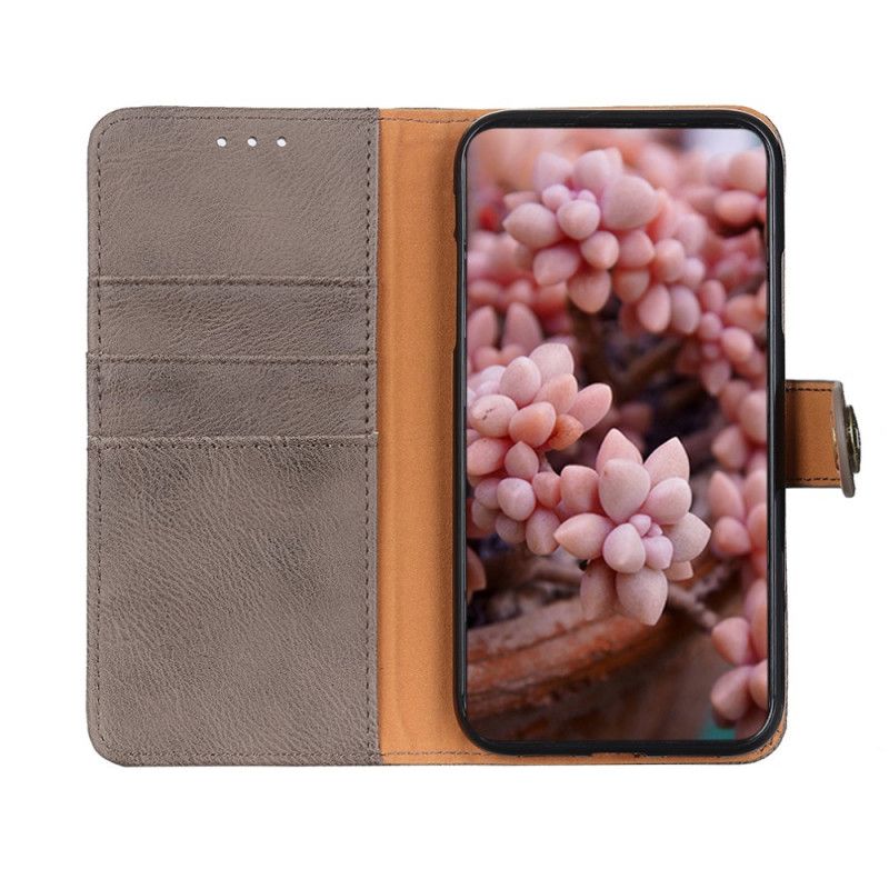 Suojakuori Xiaomi Redmi 9 Harmaa Musta Khazneh Keinonahka