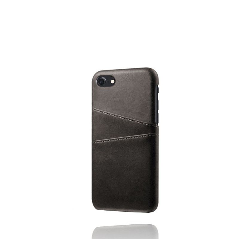 Kuori iPhone 7 / 8 / SE 2 Harmaa Musta Kaksinkertainen Ksq-Kortin Haltija Suojakuori
