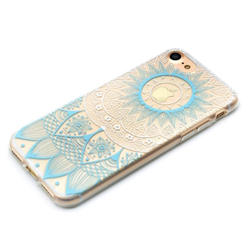 Kuori iPhone 7 / 8 / SE 2 Vaaleansininen Vaaleanpunainen Läpinäkyvä Värikäs Mandala Suojakuori