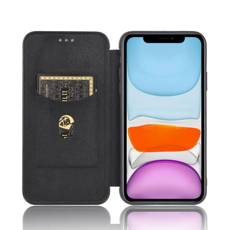 Flip Kotelot iPhone 12 Mini Vihreä Musta Puhelinkuoret Hiilikuitu