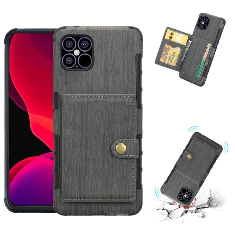 Kuori iPhone 12 Mini Harmaa Musta Kokoontaitettava Korttikotelo Suojakuori