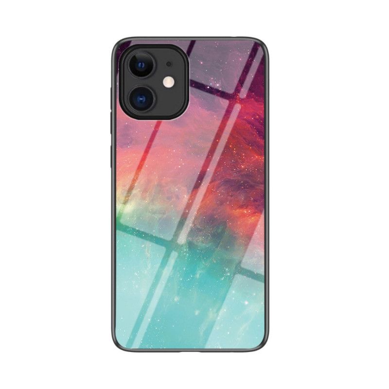 Kuori iPhone 12 Mini Harmaa Musta Tähtitaivaan Karkaistu Lasi