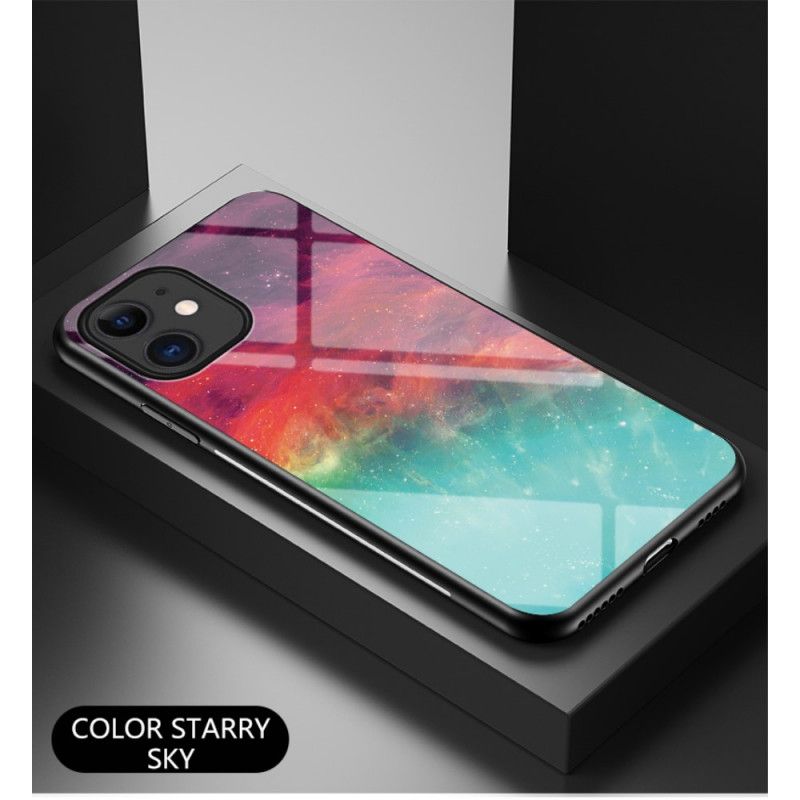 Kuori iPhone 12 Mini Harmaa Musta Tähtitaivaan Karkaistu Lasi