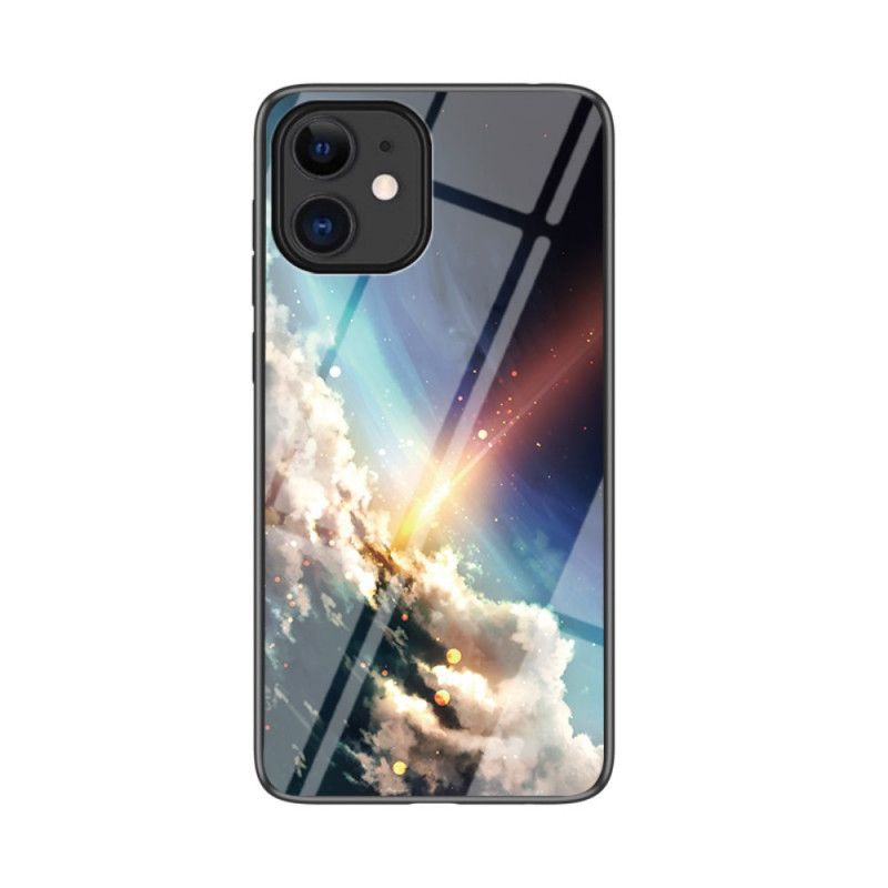 Kuori iPhone 12 Mini Harmaa Musta Tähtitaivaan Karkaistu Lasi