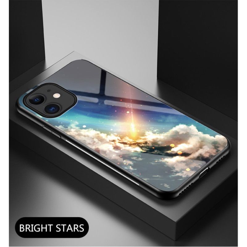 Kuori iPhone 12 Mini Harmaa Musta Tähtitaivaan Karkaistu Lasi