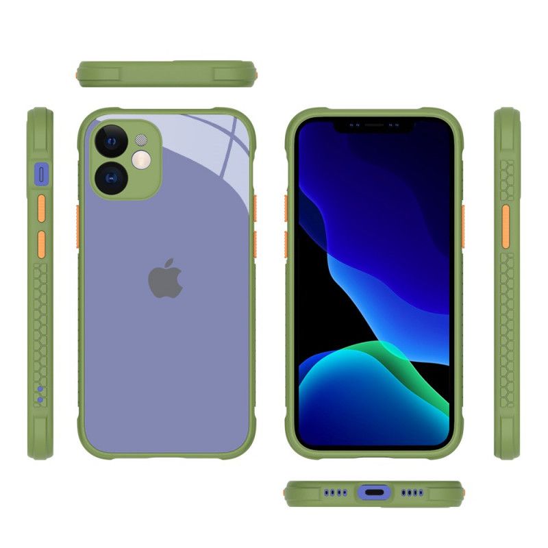 Kuori iPhone 12 Mini Punainen Musta Hybridisilikonivanteen Muotoilu Suojakuori