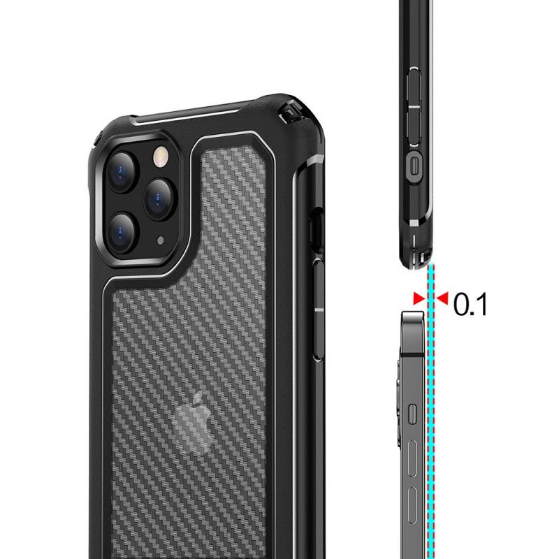 Kuori iPhone 12 Mini Punainen Musta Läpinäkyvä Hiilikuiturakenne Suojakuori