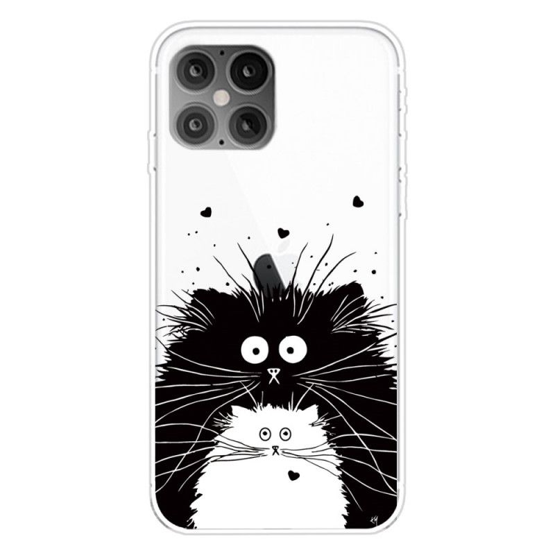 Kuori iPhone 12 Mini Valkoinen Musta Katsele Kissoja