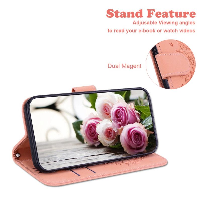 Nahkakotelo Realme 12 / 12x 5g Strap Roses
