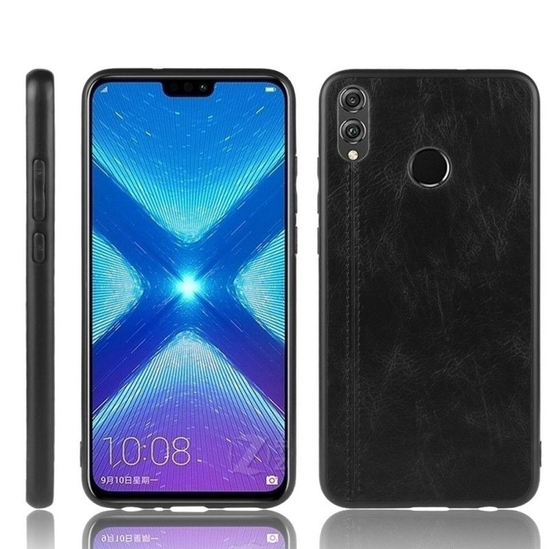 Kuori Honor 8X Punainen Musta Nahkainen Ommel Suojakuori