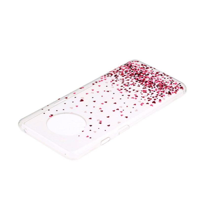 Case Kuoret OnePlus 7T Puhelinkuoret Läpinäkyvä Useita Punaisia Sydämiä