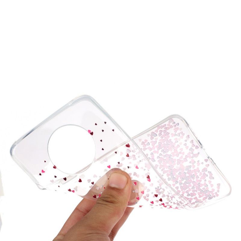 Case Kuoret OnePlus 7T Puhelinkuoret Läpinäkyvä Useita Punaisia Sydämiä