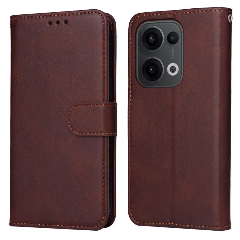 Kotelot Oppo Reno 13 5g Yksivärinen Nahkajäljitelmä Kello Hihnalla