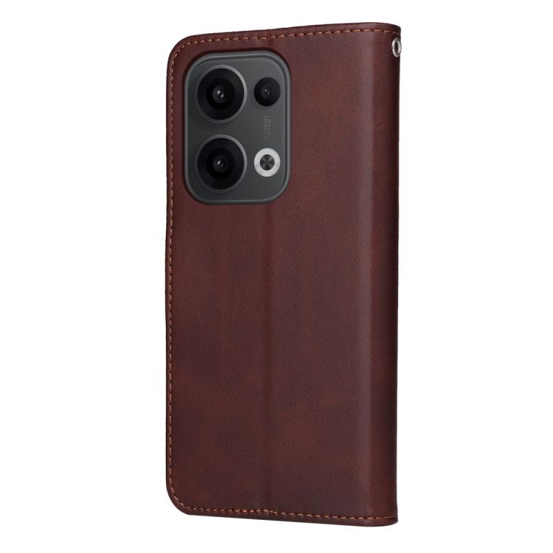 Kotelot Oppo Reno 13 5g Yksivärinen Nahkajäljitelmä Kello Hihnalla