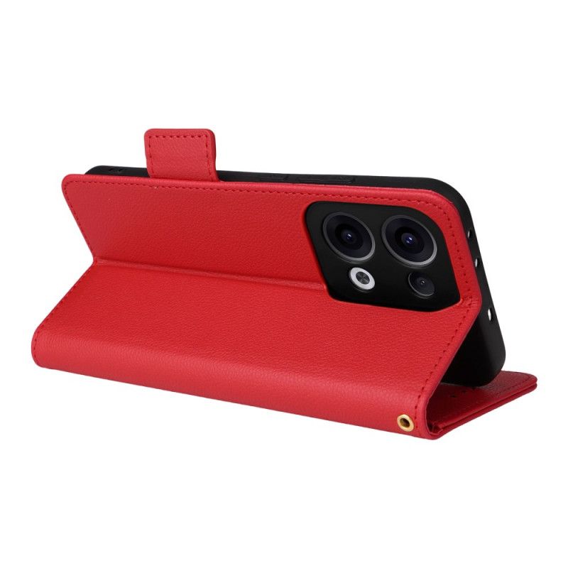 Nahkakotelo Oppo Reno 13 5g Litsikuvioinen Tekonahkaranneke