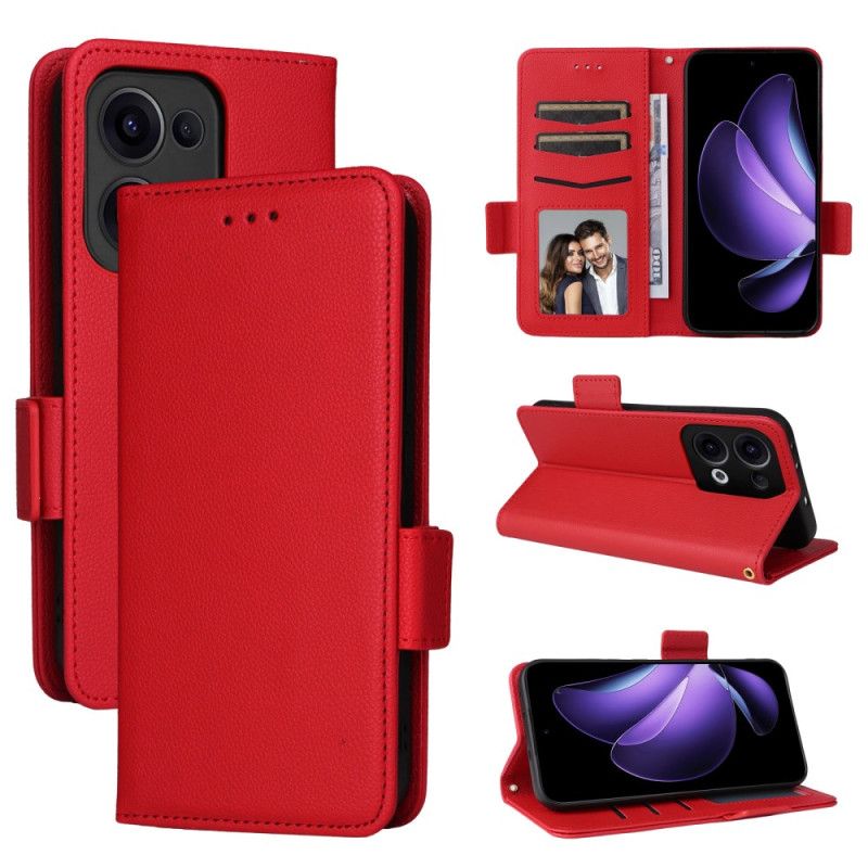 Nahkakotelo Oppo Reno 13 5g Litsikuvioinen Tekonahkaranneke