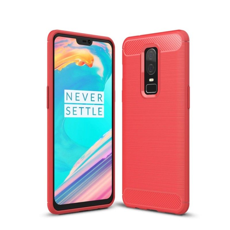 Kuori OnePlus 6 Harmaa Musta Harjattu Hiilikuitu