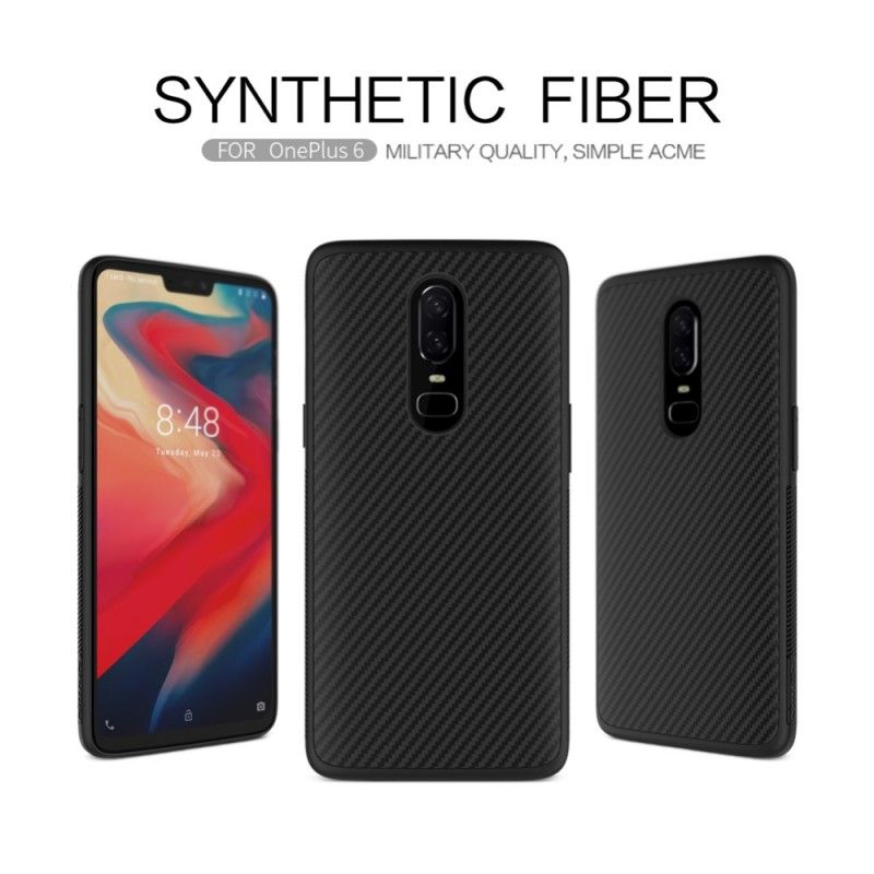 Kuori OnePlus 6 Nillkin-Synteettikuitu Ja Magneettikalvo