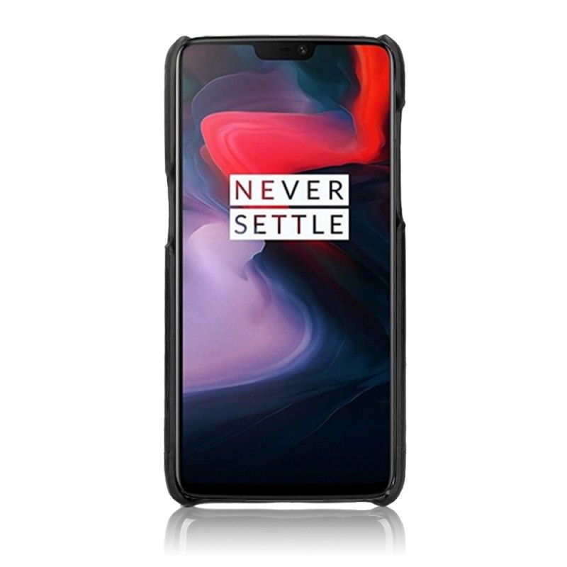 Kuori OnePlus 6 Punainen Musta Pierre Cardin Nahka Suojakuori
