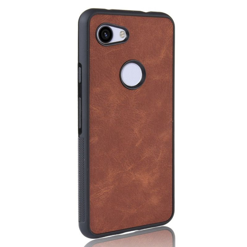 Kuori Google Pixel 3A XL Ruskea Tummansininen Vintage-Tyylinen Nahkaefekti Suojakuori