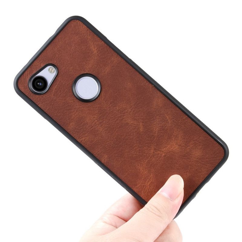 Kuori Google Pixel 3A XL Ruskea Tummansininen Vintage-Tyylinen Nahkaefekti Suojakuori