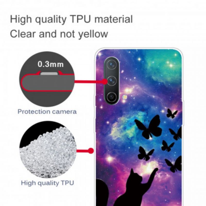 Kuori Oneplus Nord Ce 5g Kissat Ja Perhoset Avaruudessa