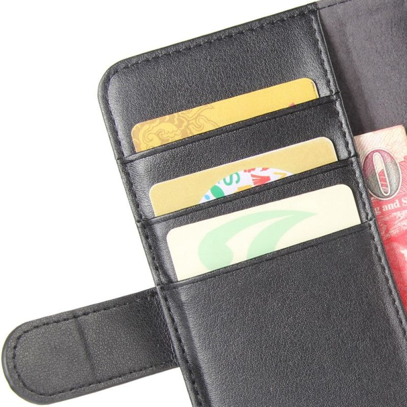 Flip Case Sony Xperia 5 II Kahvi Musta Halkaistu Nahka
