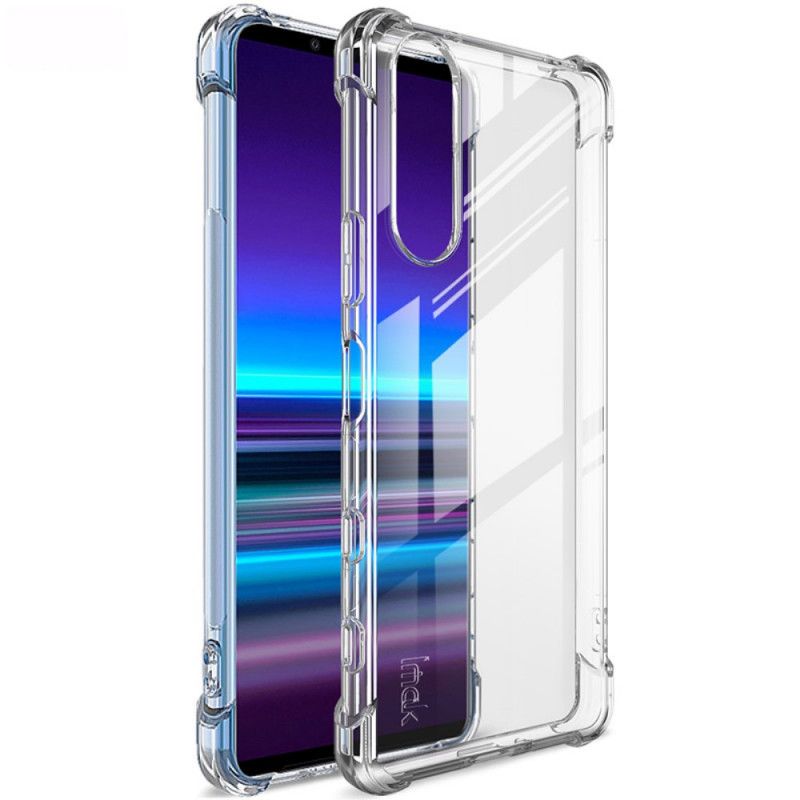 Kuori Sony Xperia 5 II Läpinäkyvä Musta Imak-Turvatyynyt