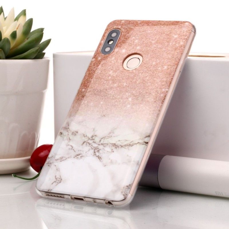 Case Kuoret Xiaomi Redmi Note 5 Valkoinen Musta Puhelinkuoret Marmorinen Kimallus