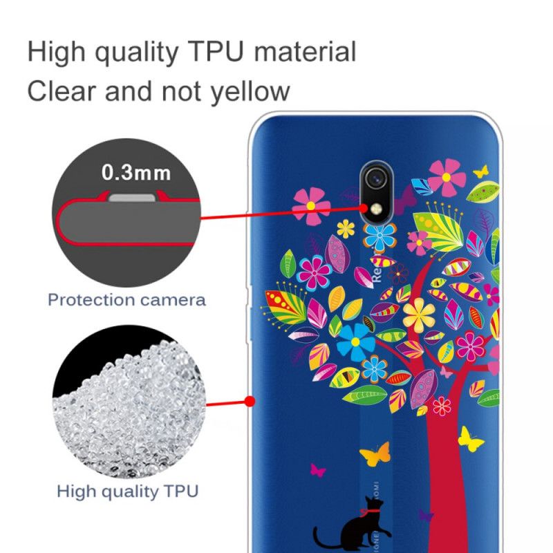 Kuori Xiaomi Redmi 8A Kissa Värillisen Puun Alla