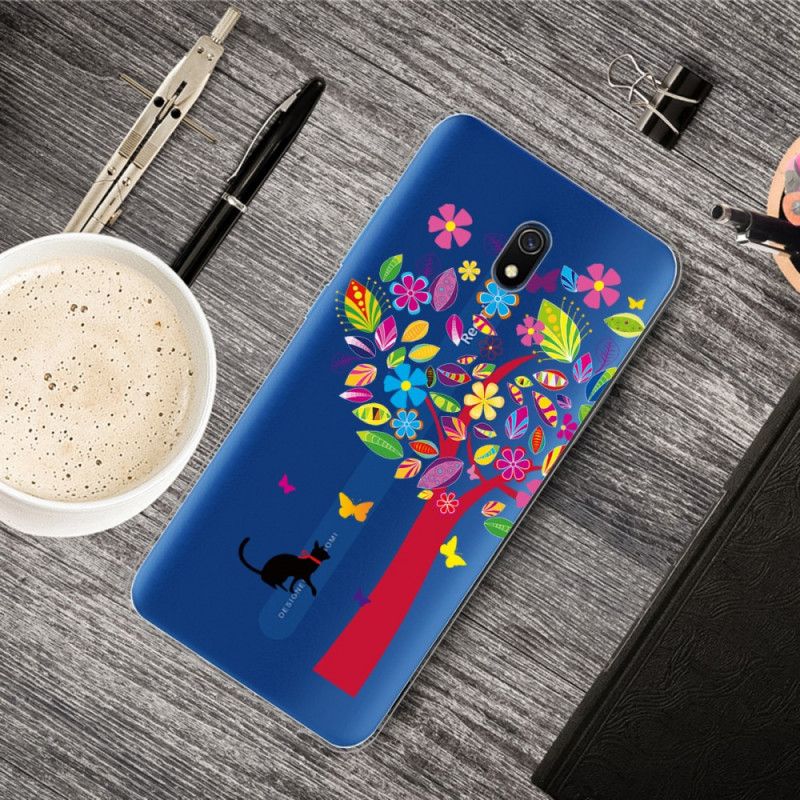 Kuori Xiaomi Redmi 8A Kissa Värillisen Puun Alla