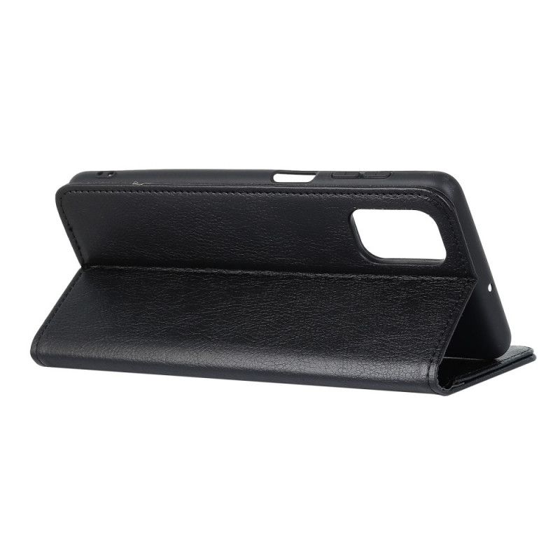 Flip Kotelot Samsung Galaxy A72 4G / A72 5G Punainen Musta Tyylikäs Halkaistu Litsi Nahka